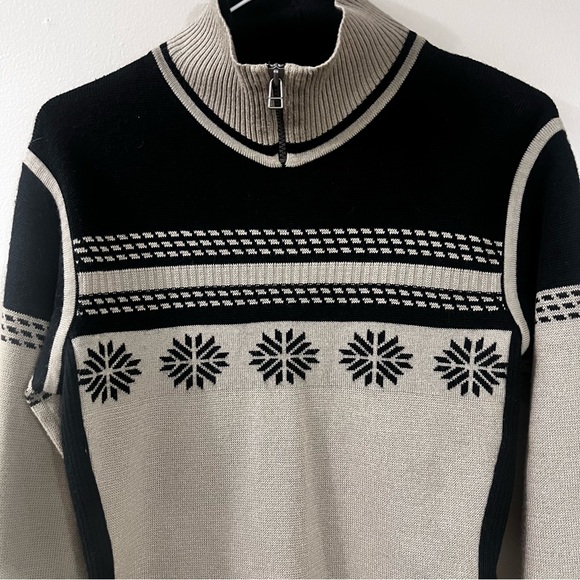 NILS Black and Cream Women's Turtleneck Sweater - Picture 2 of 3